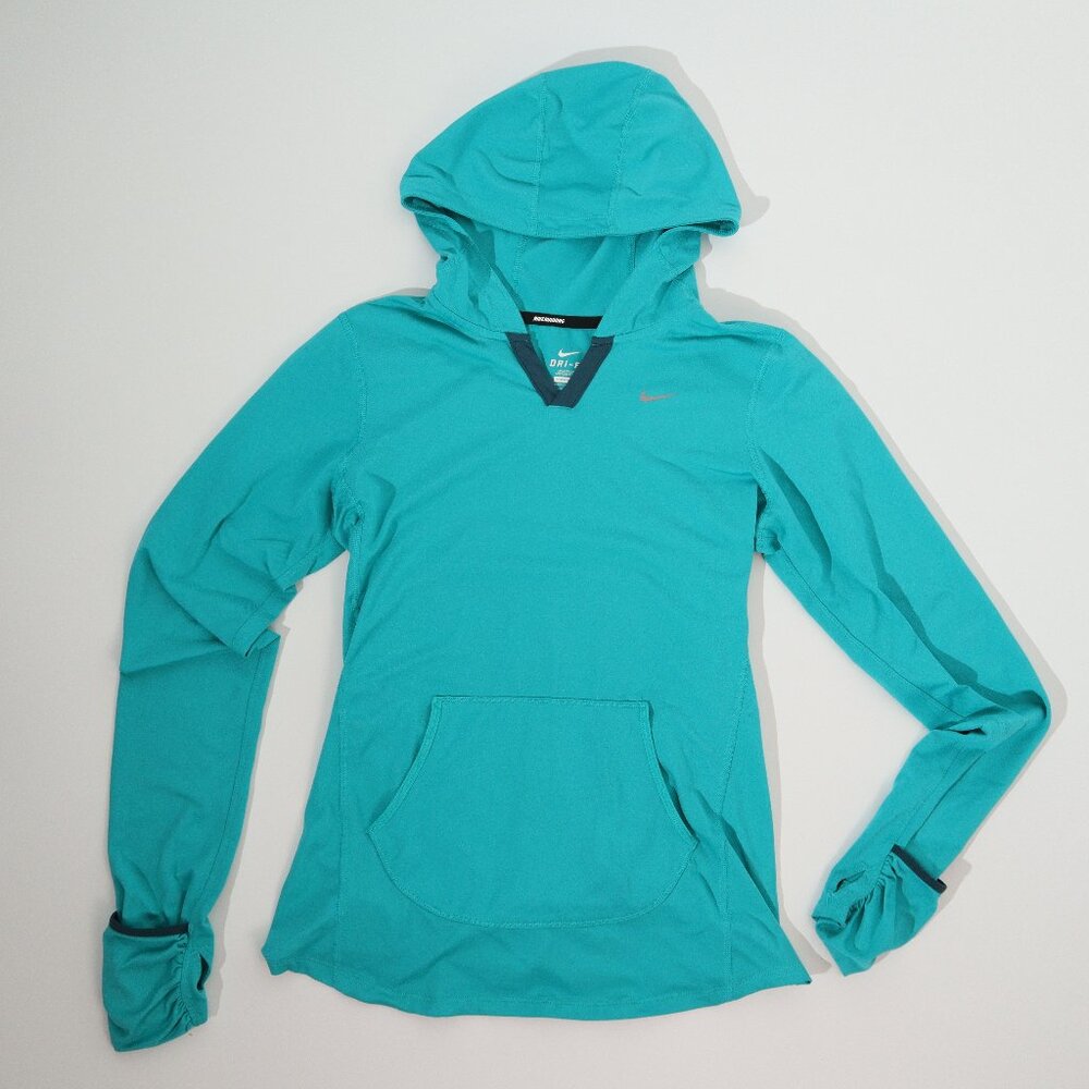 Nike Running Dri-FIT Long Sleeve Hoodie – Turquoise – Size Small